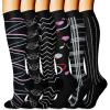 imageCHARMKING 6 PairsCompression Socks for Women ampamp Men Circulation Best Support for Nurses Running AthleticFlight Travel12 BlackBlackBlackBlackBlackBlack