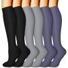 imageCHARMKING 6 PairsCompression Socks for Women ampamp Men Circulation Best Support for Nurses Running AthleticFlight Travel33 BlackBlackGreyGreyNavyNavy
