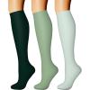 imageCHARMKING Compression Socks for Women ampamp Men Circulation 3 Pairs 1520 mmHg is Best Support for Athletic Running Cycling37 Dark GreenGreenLight Green