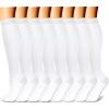 imageCHARMKING Compression Socks for Women ampamp Men Circulation 8 Pairs 1520 mmHg is Best Support for Athletic RunningHiking07 WhiteWhiteWhiteWhiteWhite