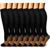 imageCHARMKING Compression Socks for Women ampamp Men Circulation 8 Pairs 1520 mmHg is Best Support for Athletic RunningHiking11 Copper BlackBlackBlackBlackBlack