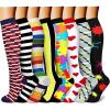 imageCHARMKING Compression Socks for Women ampamp Men Circulation 8 Pairs 1520 mmHg is Best Support for Athletic RunningHiking17 YellowGrayRedRainbowWhite