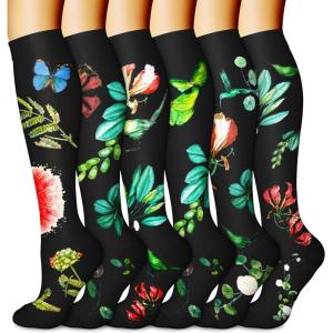 imageCHARMKING 6 PairsCompression Socks for Women ampamp Men Circulation Best Support for Nurses Running AthleticFlight Travel16 BlueGreenRedGreenGreenRed