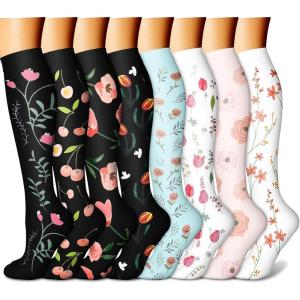 imageCHARMKING Compression Socks for Women ampamp Men Circulation 8 Pairs 1520 mmHg is Best Support for Athletic RunningHiking36 BlackBlackBlueWhiteWhite